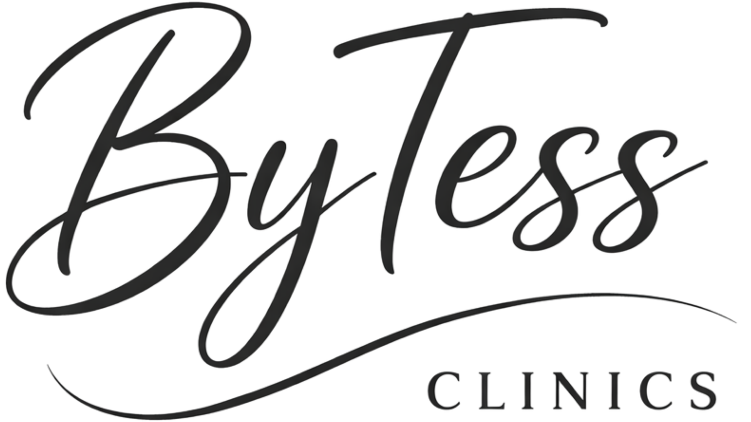 By Tess Clinics logo in zwart met elegante typografie